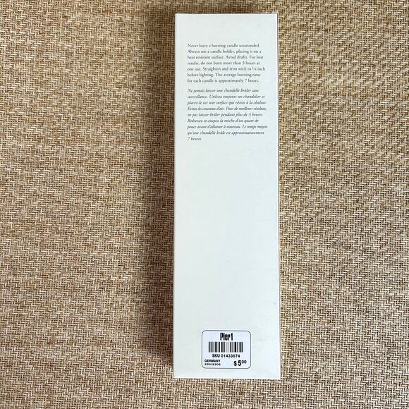 Vintage Pier 1 Gold Taper Candles Set of 2 in Box Metallic Unused - Picture 3 of 5